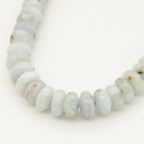 Natural Aquamarine,Abacus beads,Light blue,3x6mm,Hole:0.8~1,about 124 pcs/strand,about 25 g/strand,2 strands/package,16"(40cm),XBGB00842aahl-L001