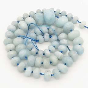 Natural Aquamarine,sequence Abacus beads,Facted,Light blue,8~14mm,Hole:0.8~1,about 61 pcs/strand,about 65 g/strand,2 strands/package,20"(50cm),XBGB00844aahl-L001