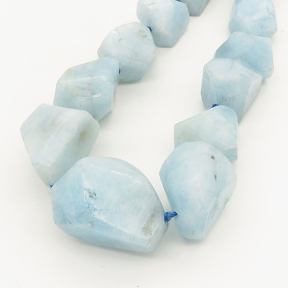 Natural Aquamarine,Irregular shape,Light blue,12x14~20x28mm,Hole:1mm,about 23 pcs/strand,about 135 g/strand,2 strands/package,19"(48cm),XBGB00848aahl-L001