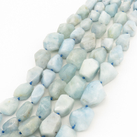 Natural Aquamarine,Irregular shape,Light blue,12x14~20x28mm,Hole:1mm,about 23 pcs/strand,about 135 g/strand,2 strands/package,19"(48cm),XBGB00848aahl-L001