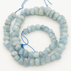 Natural Aquamarine,Irregular  Abacus beads,Facted,Light blue,6x9~10x16mm,Hole:1mm,about 65 pcs/strand,about 70 g/strand,2 strands/package,18"(46cm),XBGB00850aahl-L001