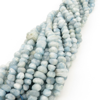 Natural Aquamarine,Irregular  Abacus beads,Facted,Light blue,6x9~10x16mm,Hole:1mm,about 65 pcs/strand,about 70 g/strand,2 strands/package,18"(46cm),XBGB00850aahl-L001