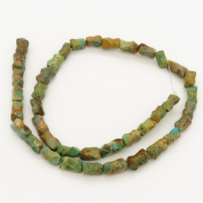 Natural Turquoise,Irregular 
Cylinder,Brown blue green,6x12mm,Hole:1mm,about 39 pcs/strand,about 25 g/strand,2 strands/package,16"(41cm),XBGB00854bmlb-L001