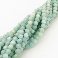 Natural Amazonite,Round,Light blue,6mm,Hole:0.8mm,about 63 pcs/strand,about 15 g/strand,2 strands/package,15"(38cm),XBGB00856vabkb-L001