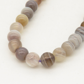 Natural Persian Gulf Agate,Round,Brown gray,6mm,Hole:0.8mm,about 63 pcs/strand,about 22 g/strand,5 strands/package,15"(38cm),XBGB00880ahlv-L001