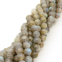 Natural Labradorite,Round,Gray,6mm,Hole:0.8mm,about 63 pcs/strand,about 15 g/strand,5 strands/package,15"(38cm),XBGB00887vabkb-L001