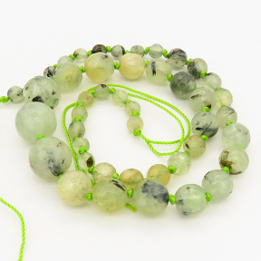 Natural Prehnite,Round, Faceted,Sequence,,Light green,6~14mm,Hole:0.8~1,about 45 pcs/strand,about 50 g/strand,2 strands/package,18"(45cm),XBGB00895vablb-L001
