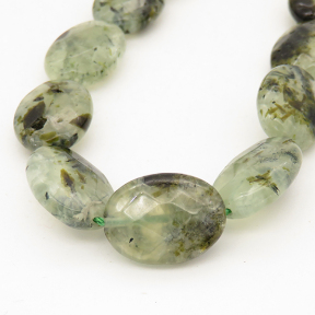 Natural Prehnite,Irregular 
Oval,Facted,Gray green,13x6mm,Hole:1mm,about 22 pcs/strand,about 55 g/strand,2 strands/package,16"(40cm),XBGB00902vablb-L001