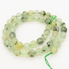 Natural Prehnite,Round, Faceted,Light green,8mm,Hole:1mm,about 48 pcs/strand,about 36 g/strand,2 strands/package,15"(38cm),XBGB00904vhnb-L001