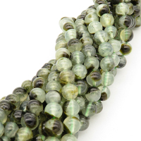 Natural Prehnite,Round,Black green,6mm,Hole:0.8mm,about 63 pcs/strand,about 25 g/strand,2 strands/package,15"(38cm),XBGB00911vhib-L001