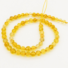 Natural White Crystal,Round,Dyed,Brownish yellow,6mm,Hole:0.8mm,about 63 pcs/strand,about 22 g/strand,5 strands/package,15"(38cm),XBGB00920vhib-L001