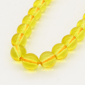 Natural White Crystal,Round,Dyed,Yellow,8mm,Hole:1mm,about 48 pcs/strand,about 36 g/strand,5 strands/package,15"(38cm),XBGB00940vabkb-L001