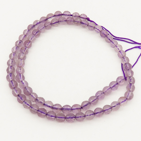 Natural Amethyst,Round, Faceted,Purple,6mm,Hole:1mm,about 66 pcs/strand,about 20 g/strand,5 strands/package,16"(40cm),XBGB00995ahmb-L001