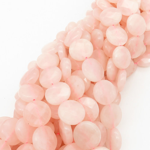 Natural Rose Quartz,Flat Round,Facted,Pink,16x5mm,Hole:1mm,about 25 pcs/strand,about 60 g/strand,2 strands/package,16"(40cm),XBGB01022vabkb-L001
