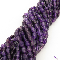 Natural Amethyst,Oval,Facted,Purple,8x10mm,Hole:1mm,about 38 pcs/strand,about 36 g/strand,2 strands/package,16"(40cm),XBGB01076vablb-L001