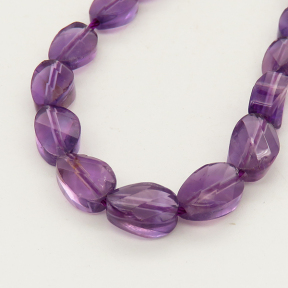 Natural Amethyst,Oval,Facted,Purple,7x10x4mm,Hole:1mm,about 39 pcs/strand,about 22 g/strand,2 strands/package,16"(40cm),XBGB01088vabob-L001