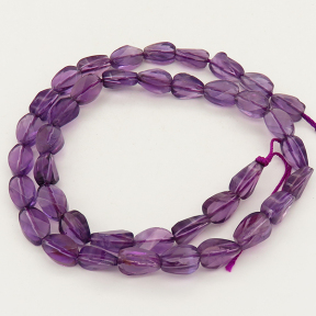 Natural Amethyst,Oval,Facted,Purple,7x10x4mm,Hole:1mm,about 39 pcs/strand,about 22 g/strand,2 strands/package,16"(40cm),XBGB01088vabob-L001
