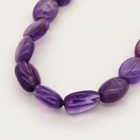 Natural Amethyst,Oval,Purple,7x9x4mm,Hole:1mm,about 45 pcs/strand,about 20 g/strand,2 strands/package,15"(38cm),XBGB01091vabob-L001