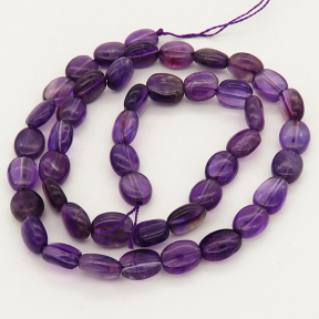 Natural Amethyst,Oval,Purple,7x9x4mm,Hole:1mm,about 45 pcs/strand,about 20 g/strand,2 strands/package,15"(38cm),XBGB01091vabob-L001