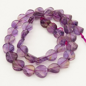 Natural Amethyst,Twist Flat Round,Purple,10x5mm,Hole:1mm,about 39 pcs/strand,about 30 g/strand,2 strands/package,16"(40cm),XBGB01093vabob-L001