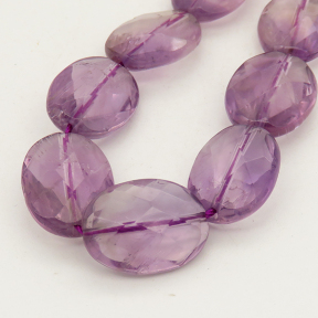 Natural Amethyst,Oval,Facted,Purple,12x15x6mm,Hole:1mm,about 25 pcs/strand,about 40 g/strand,2 strands/package,16"(40cm),XBGB01103vabob-L001