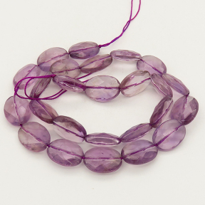 Natural Amethyst,Oval,Facted,Purple,12x15x6mm,Hole:1mm,about 25 pcs/strand,about 40 g/strand,2 strands/package,16"(40cm),XBGB01103vabob-L001
