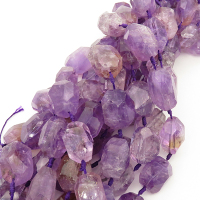Natural Amethyst,Oval,Facted,Purple,15x22mm,Hole:1mm,about 16 pcs/strand,about 100 g/strand,2 strands/package,16"(41cm),XBGB01112vkla-L001