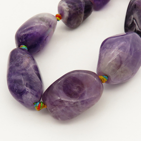 Natural Amethyst,Irregular shape,Purple,9x13~15x27mm,Hole:1mm,about 20 pcs/strand,about 105 g/strand,2 strands/package,18"(45cm),XBGB01115aivb-L001