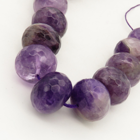 Natural Amethyst,Abacus beads,Facted,Purple,13x18mm,Hole:1mm,about 29 pcs/strand,about 180 g/strand,2 strands/package,15"(38cm),XBGB01121vablb-L001