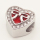 304 Stainless steel European Beads,Epoxy Resin,Enamel,Synthetic Cubic Zirconia,Heart,Bow-knot,Red,White,True Color,11*11.5mm,Hole:4.5mm,about 3.5g/pc,5 pcs/package,XBE00033aakl-691