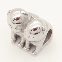 304 Stainless steel European Beads,Dog,True Color,..
