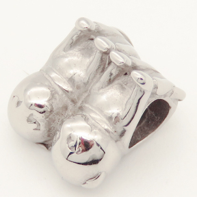 304 Stainless steel European Beads,Dog,True Color,12*11mm,Hole:4.5mm,about 2.5g/pc,5 pcs/package,XBE00081aajl-691