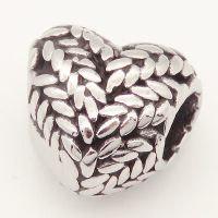 304 Stainless steel European Beads,Heart,True Color,10.5*11mm,Hole:5mm,about 3g/pc,5 pcs/package,XBE00092aajl-691