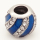 304 Stainless steel European Beads,Epoxy Resin,Enamel,Synthetic Cubic Zirconia,Round,Royal Blue,White,True Color,9*10mm,Hole:5mm,about 1.5g/pc,5 pcs/package,XBE00118aako-691