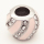 304 Stainless steel European Beads,Epoxy Resin,Enamel,Synthetic Cubic Zirconia,Round,Pink,White,True Color,9*10mm,Hole:5mm,about 1.5g/pc,5 pcs/package,XBE00119aako-691