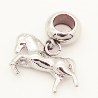 304 Stainless steel European Beads,Horse,True Color,10*16mm,Hole:5mm,about 2g/pc,5 pcs/package,XBE00133aako-691