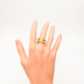 316L Stainless Steel and Zirconia Jumbled Ring,Gold plating,Size 7,about 5g/pc,1 pc/package,HHP00330bhia-360