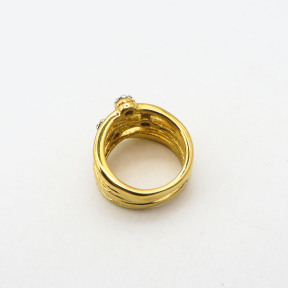 316L Stainless Steel and Zirconia Planet Ring,Gold plating,Size 7,about 8g/pc,1 pc/package,HHP00336bhjl-360