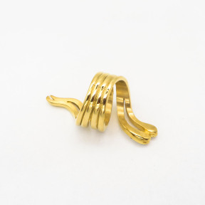 316L Stainless Steel and Zirconia Two twisted snakes Ring,Gold plating,Size 7,about 11g/pc,1 pc/package,HHP00360ahlv-360