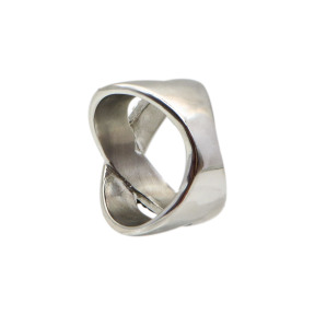 316L Stainless Steel and Zirconia Black and White Ring,Steel Original,Size 7,about 15g/pc,1 pc/package,HHP00393ahpv-360