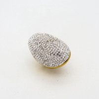 316L Stainless Steel and Zirconia Flash Ring,Gold plating,Size 7,about 28g/pc,1 pc/package,HHP00438bika-360