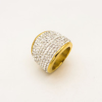 316L Stainless Steel and Zirconia Loop RIng,Gold plating,Size 7,about 14g/pc,1 pc/package,HHP00453aivb-360