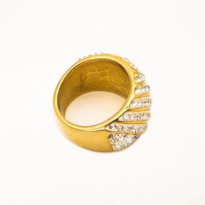 316L Stainless Steel and Zirconia Brush Ring,Gold plating,Size 7,about 10g/pc,1 pc/package,HHP00414ahpv-360