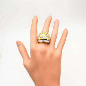 316L Stainless Steel and Zirconia Gap Ring,Gold plating,Size 7,about 20g/pc,1 pc/package,HHP00462vihb-360