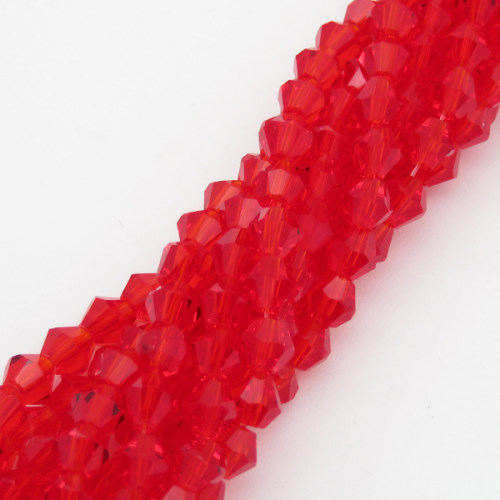 Normal Glass Beads,Bicone,Faceted,Dyed,Deep Red,4*4mm,Hole:0.8mm,about 105pcs/strand,about 8g/strand,10 strands/package,17",(42cm),XBG00058vaia-L004