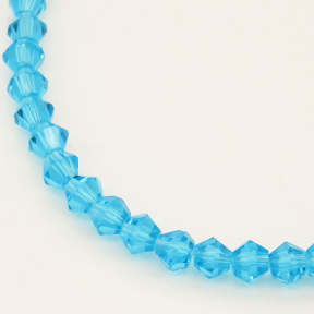 Normal Glass Beads,Bicone,Faceted,Dyed,Sky Blue,4*4mm,Hole:0.8mm,about 100pcs/strand,about 8g/strand,10 strands/package,16",(40cm),XBG00061vaia-L004
