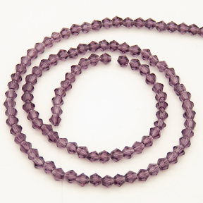Normal Glass Beads,Bicone,Faceted,Dyed,Dark Purple,4*4mm,Hole:0.8mm,about 105pcs/strand,about 8g/strand,10 strands/package,17",(42cm),XBG00070vaia-L004