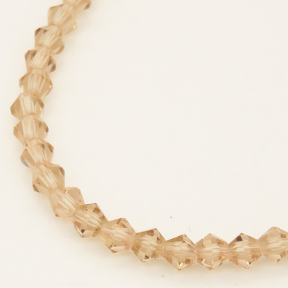 Normal Glass Beads,Bicone,Faceted,Dyed,Beige,4*4mm,Hole:0.8mm,about 102pcs/strand,about 9g/strand,10 strands/package,16",(41cm),XBG00073vaia-L004