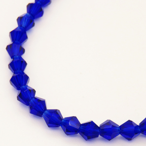 Normal Glass Beads,Bicone,Faceted,Dyed,Deep Blue,4*4mm,Hole:0.8mm,about 103pcs/strand,about 7g/strand,10 strands/package,16",(42cm),XBG00091vaia-L004