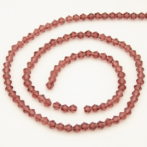 Normal Glass Beads,Bicone,Faceted,Dyed,India red,4*4mm,Hole:0.8mm,about 106pcs/strand,about 7g/strand,10 strands/package,17",(43cm),XBG00100vaia-L004